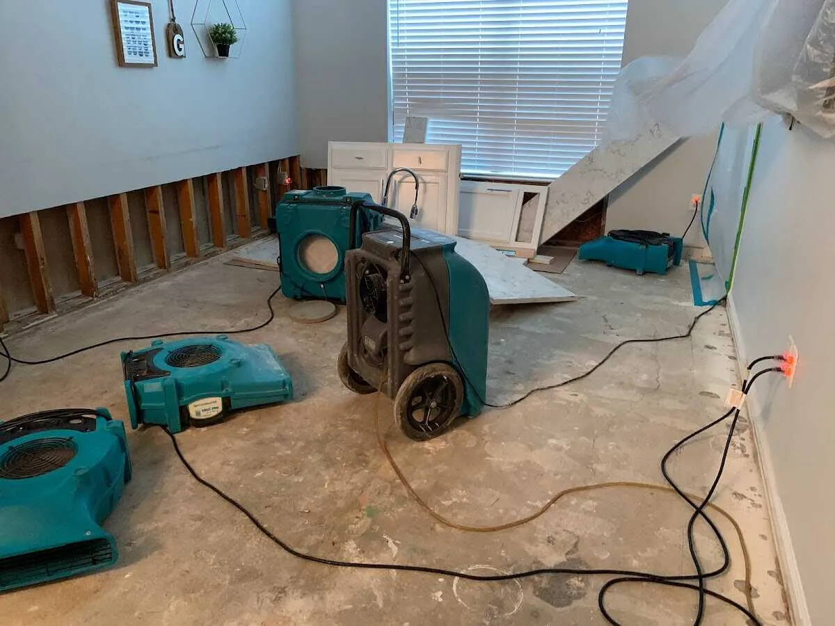 Dehumidifier in flood-cut room for Water Extraction & Removal in Sterling